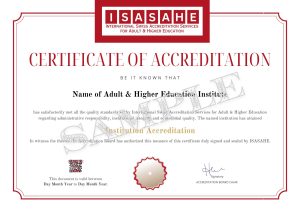 Sample Institution Accreditation Certificate
